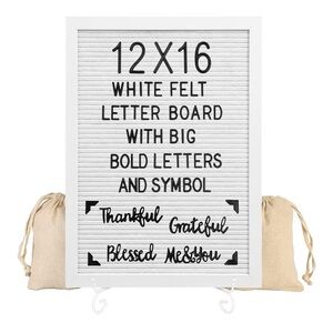 White Felt Letter Board with Bold Letters